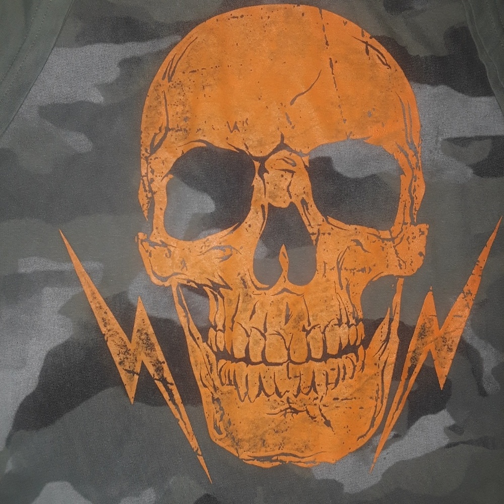 Green camouflage print with skeleton sz 2XL - Picture 3 of 5